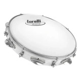 Pandeiro 10 Corpo Abs Torelli Branco Pele De Nylon Chave